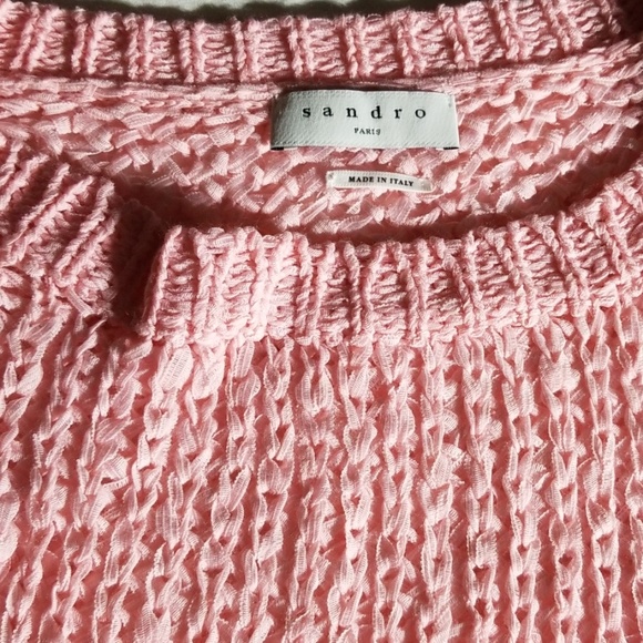 Sandro color block crochet-kit pastel sweater - Picture 3 of 8